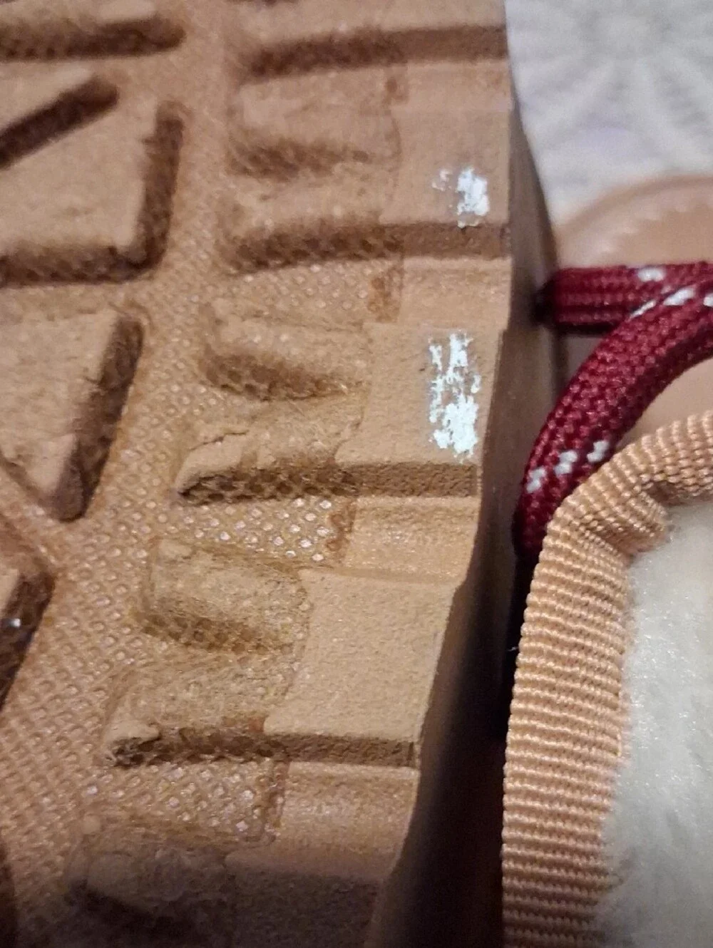 Mudd Kids Tan Suede Boots with Burgundy Laces